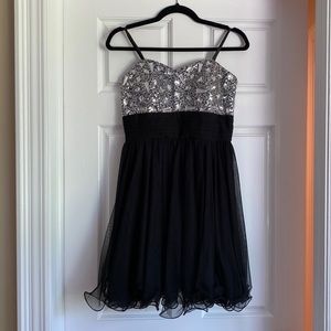 Juniors black sequin dress